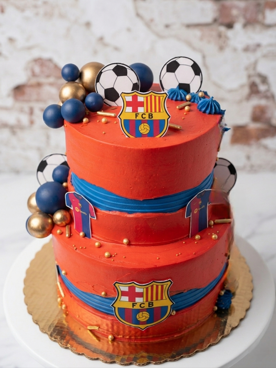 FC Barcelona cake close up